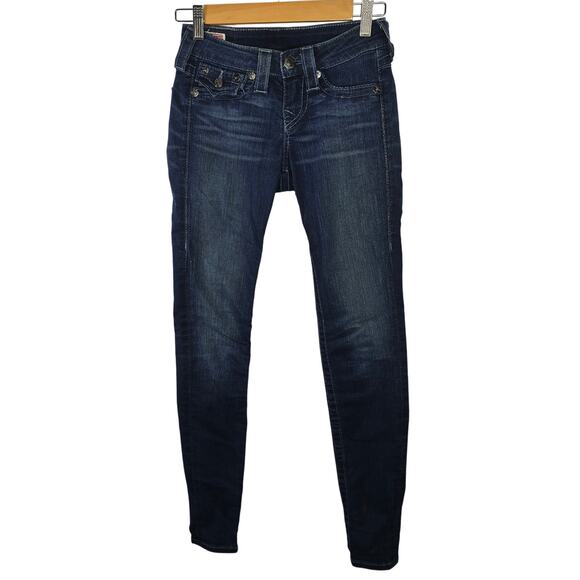 True Religion Serena Super Skinny Leg Blue Denim Jeans Size 23 - Picture 1 of 7